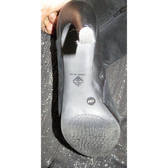 Antonia Melani Mixed Italian Suede and Leather Heeled Knee Boots size 10 - Picture 7 of 9